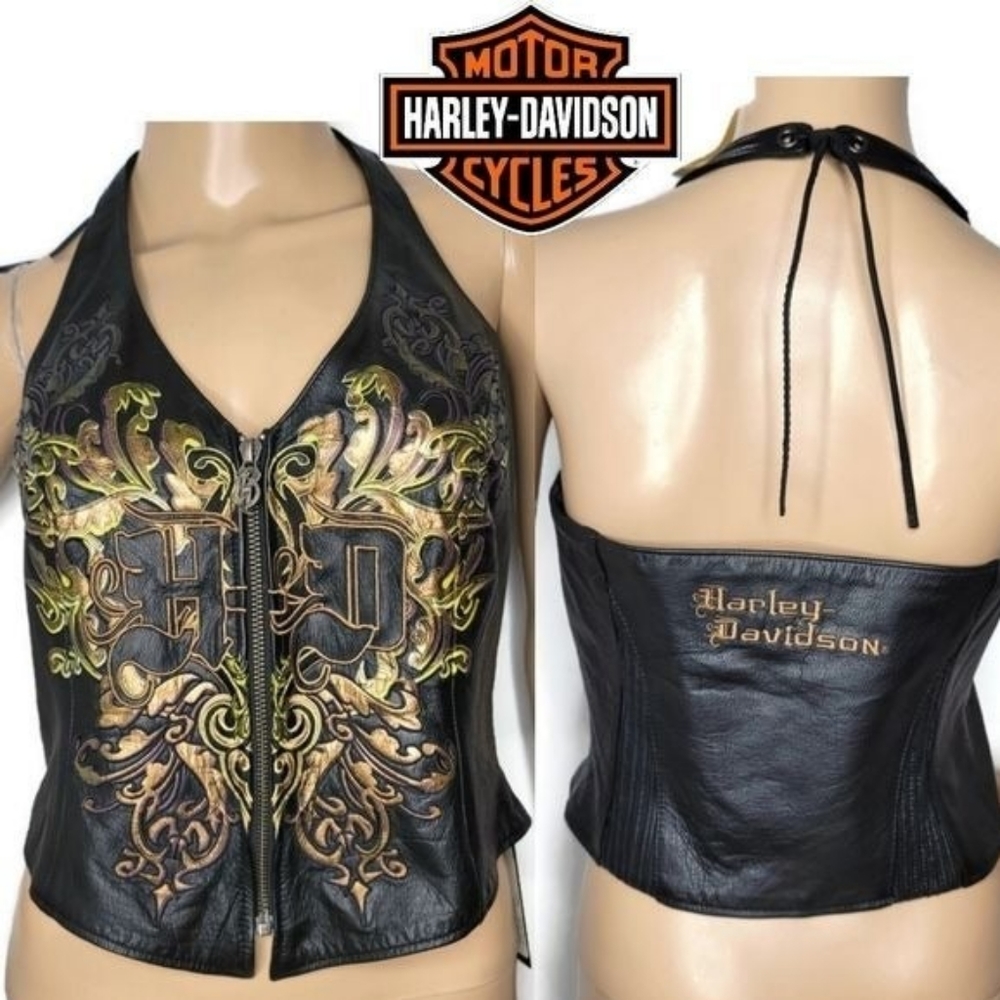 Harley-Davidson Gold and Black Vest for Bold Style